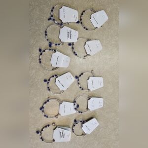 Silver and Blue Beaded Bracelets